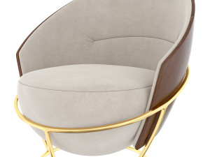 lu powdery armchair Modèle 3D