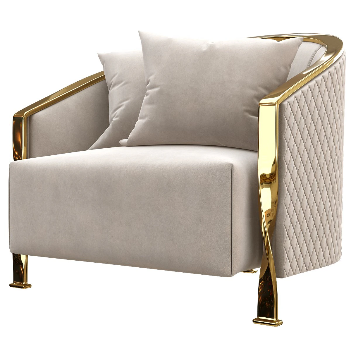 luxury armchair 3D Model .c4d .max .obj .3ds .fbx .stl .blend