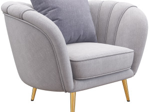 meridian margo 622 accent chair 2 pcs in navy blue 3D मॉडल