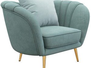 meridian margo 622 accent chair 2 pcs in navy blue 3D मॉडल