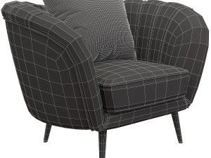 meridian margo 622 accent chair 2 pcs in navy blue 3D मॉडल