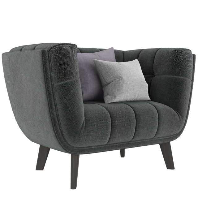 modway bestow upholstered fabric armchair 3D Модель .c4d .max .obj .3ds .fbx .stl .blend 
