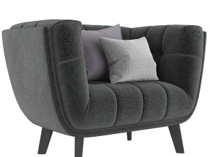modway bestow upholstered fabric armchair 3D Модель