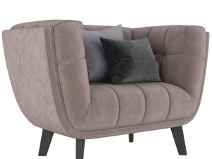 modway bestow upholstered fabric armchair 3D Модель