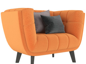 modway bestow upholstered fabric armchair 3D Модель