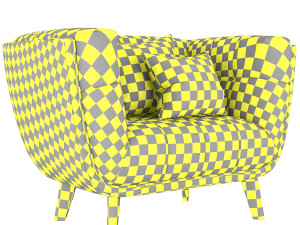 modway bestow upholstered fabric armchair 3D Модель