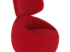 moooi-hana-low-back-armchair-wingback-liscio 3Dモデル