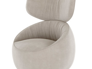moooi-hana-low-back-armchair-wingback-liscio 3Dモデル
