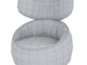 moooi-hana-low-back-armchair-wingback-liscio 3D Model