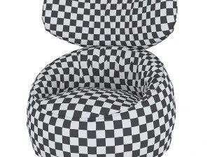moooi-hana-low-back-armchair-wingback-liscio 3D Model