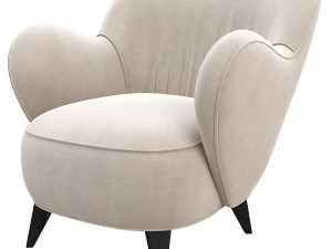 pair of vladimir kagan mid century barrel chairs designed documented Model 3D