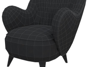 pair of vladimir kagan mid century barrel chairs designed documented Model 3D