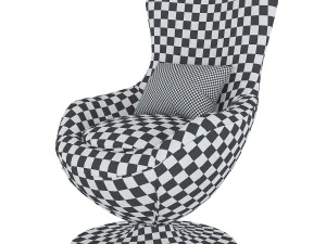 poltrona girevole salotto rossa 3D Model