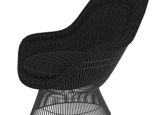 vintage warren platner knoll easy chair ottoman 3D Модель