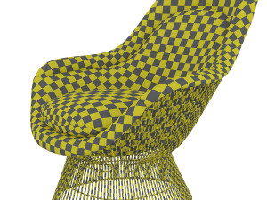 vintage warren platner knoll easy chair ottoman 3D Модель