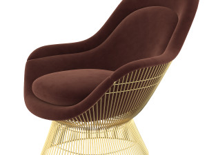 vintage warren platner knoll easy chair ottoman 3D Модель