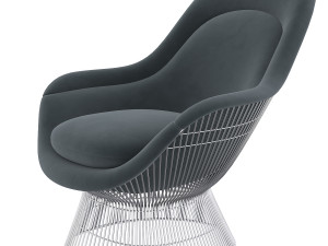 vintage warren platner knoll easy chair ottoman 3D Модель
