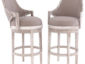 appellation upholstered swivel counter stool 3D Model