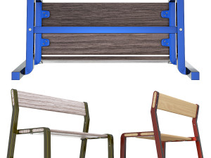 ikea-childrensbench ypperlig-beechdarkred 3D Model