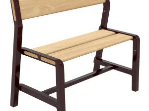 ikea-childrensbench ypperlig-beechdarkred 3D Model