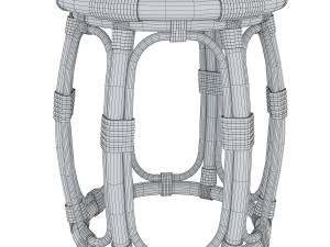 rattan accent table 3D Model