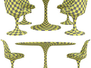 saarinen tulip table chairs 3D Model