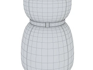 lepli leather pouf 3D Model