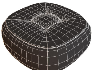 lepli leather pouf 3D Model