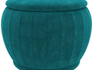 pouf contenitore rotondo in legno tessuto di terence 3D Model