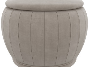 pouf contenitore rotondo in legno tessuto di terence Model 3D