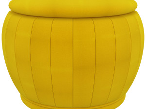 pouf contenitore rotondo in legno tessuto di terence Model 3D