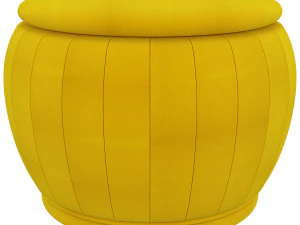 pouf contenitore rotondo in legno tessuto di terence 3D Model