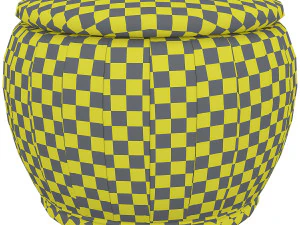 pouf contenitore rotondo in legno tessuto di terence 3D Model
