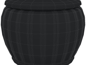 pouf contenitore rotondo in legno tessuto di terence Model 3D