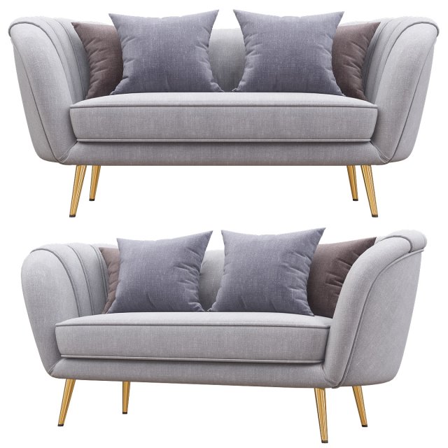 deals on alexandrea velvet flared arm loveseat Modelo 3D .c4d .max .obj .3ds .fbx .stl .blend 