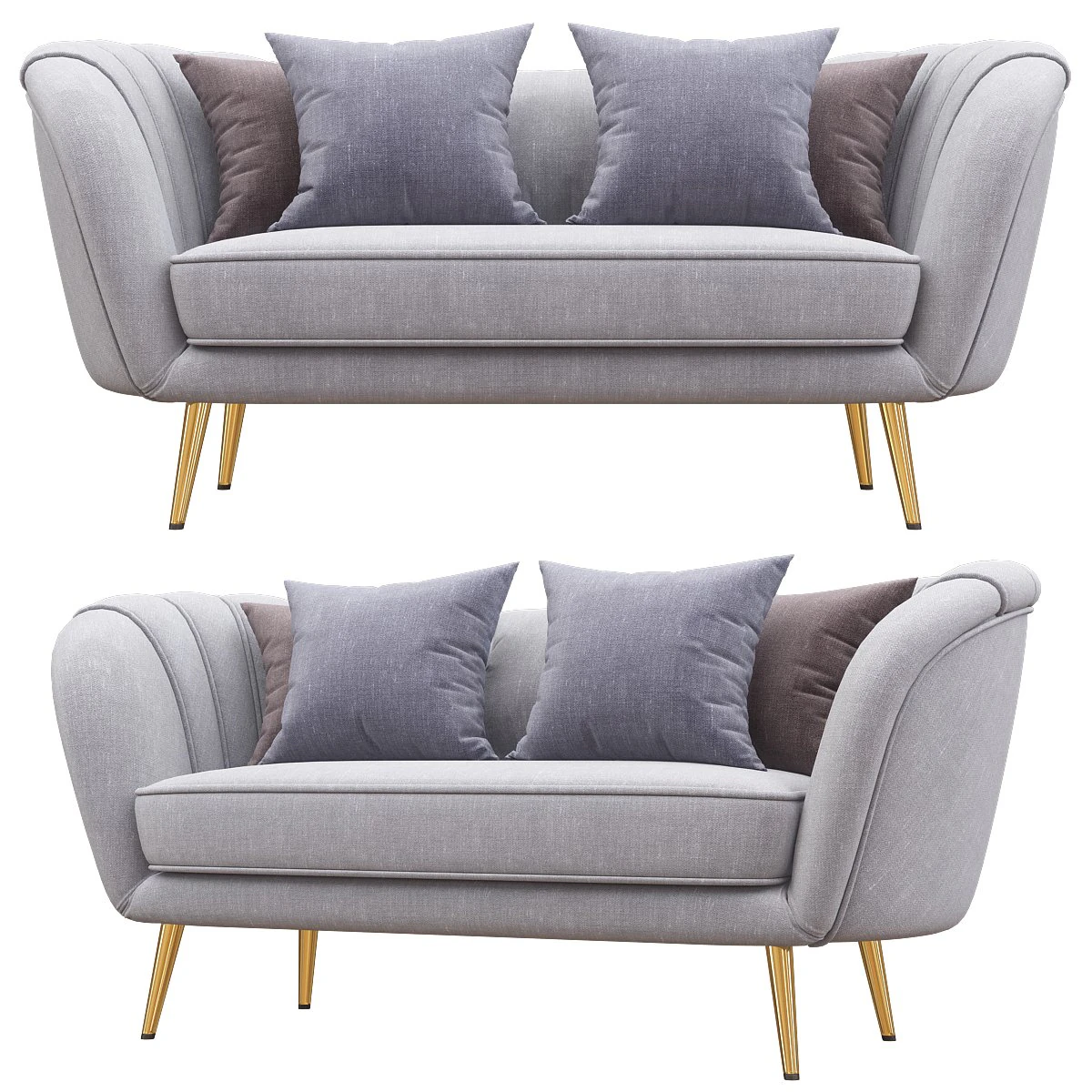 deals on alexandrea velvet flared arm loveseat 3D Model .c4d .max .obj .3ds .fbx .stl .blend 
