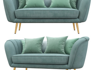 deals on alexandrea velvet flared arm loveseat Modelo 3D