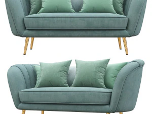 deals on alexandrea velvet flared arm loveseat 3D Model