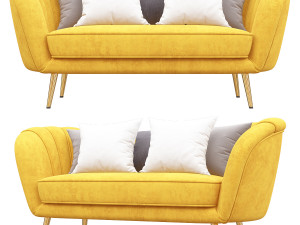 deals on alexandrea velvet flared arm loveseat Modelo 3D