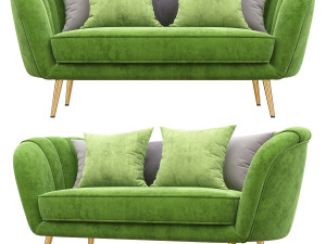 deals on alexandrea velvet flared arm loveseat Modelo 3D