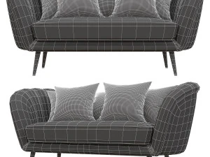 deals on alexandrea velvet flared arm loveseat 3D Model