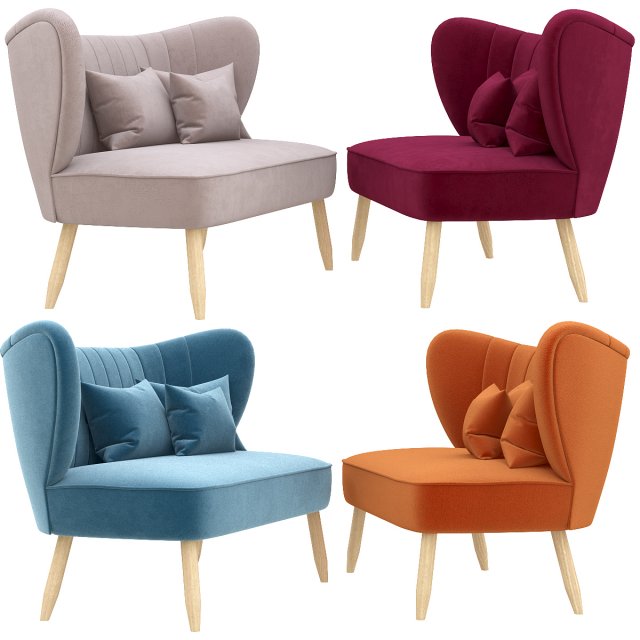 fitz-two-seater-sofa 3D Model .c4d .max .obj .3ds .fbx .stl .blend 