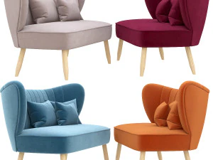 canapé-fitz-deux places Modèle 3D