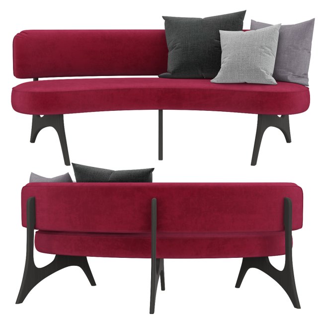 Floating on sale curved sofa