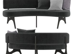 kagan style floating curved sofa Model 3D