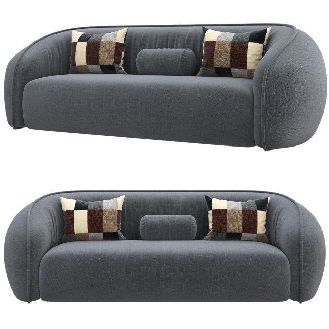 louna plush sofa 3D मॉडल .c4d .max .obj .3ds .fbx .stl .blend 