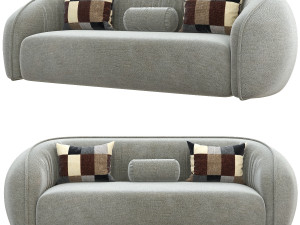 louna plush sofa 3D मॉडल
