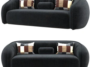 卢纳毛绒沙发 3D 模型