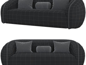 louna plush sofa 3D मॉडल