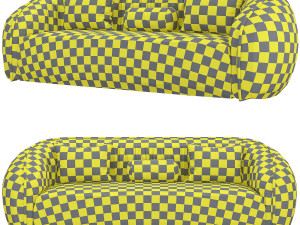 louna plush sofa 3D मॉडल